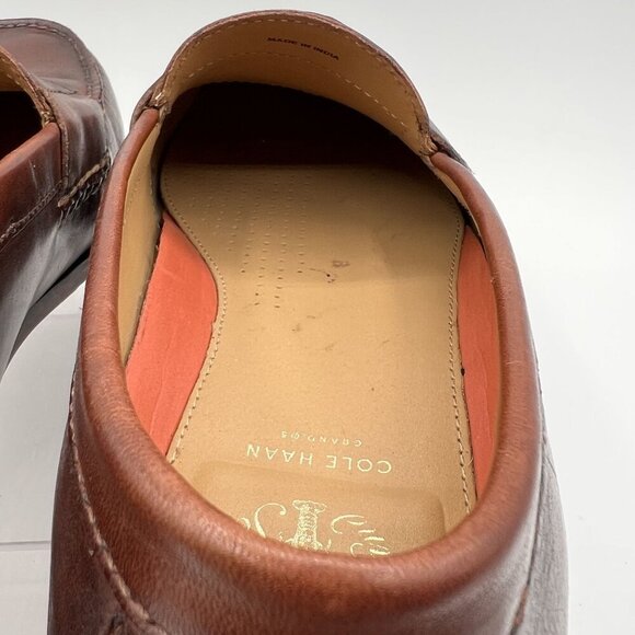 Cole Hann Grand.OS Pinch Hand Sewn Mens 9.5W Loafers Mahogany Leather Old Money - Picture 9 of 13